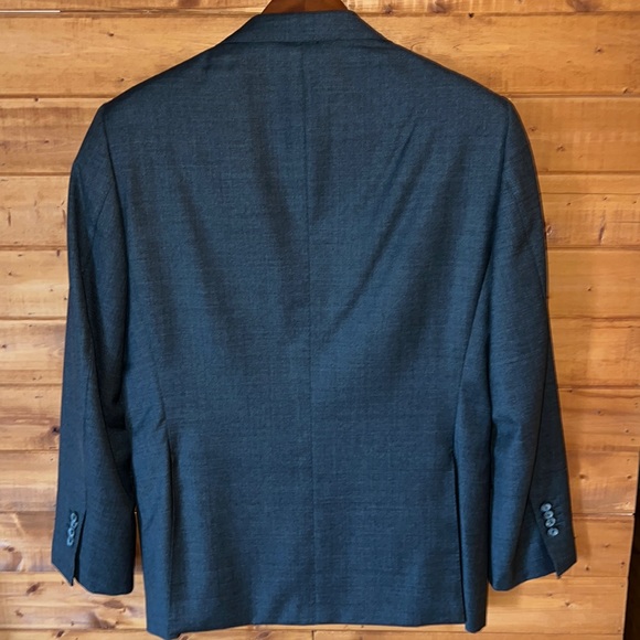 $499 SuitSupply Lazio slim fit charcoal gray Suit jacket VBC fabric 100% wool - Picture 4 of 11